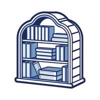 Chic open book bookshelf illustration vector
