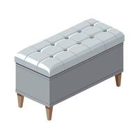 Stylish storage bench with tufted lid design vector