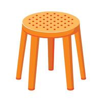 Chic stackable plastic stool featuring perforated design vector