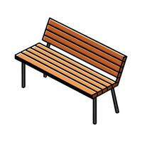 Stylish minimalist bench with slatted finish vector