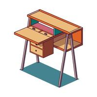 Folding desk with hidden compartments design vector