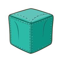 Chic cube-shaped ottoman in bright colors vector