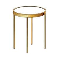 Stylish round side table with marble top vector