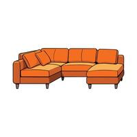 Stylish sectional sofa with oversized cushion design vector