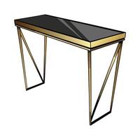 Creative metal console table with angular design vector