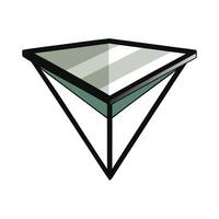 Stylish triangular glass coffee table vector