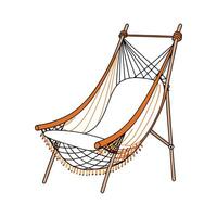 Chic macrame design hammock style chair vector