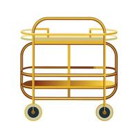 Creative bar cart with two retro-inspired shelves vector