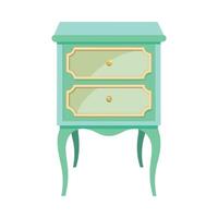 Stylish bedside table with a scalloped edge vector