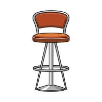 Stylish bar stool with luxurious leather seat vector