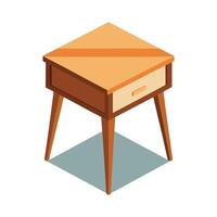 Tiny single-drawer corner table vector