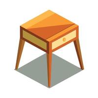 Stylish corner table with single drawer vector