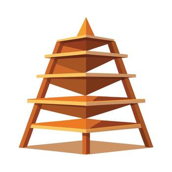 Stylish triangular corner bookshelf vector