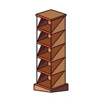 Stylish slim bookshelf with zigzag details vector