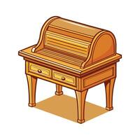 Stylish vintage-style writing desk with roll top vector