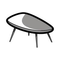 Stylish coffee table with teardrop-shaped surface vector