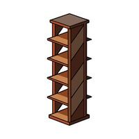 Chic slim bookshelf featuring zigzag design vector