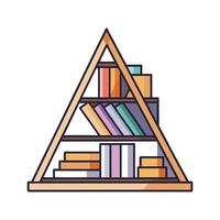 Creative corner bookshelf in triangular style vector