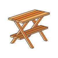 Stylish folding picnic table with clean design vector