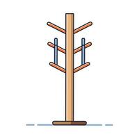 Stylish minimalist design coat rack with vertical poles vector