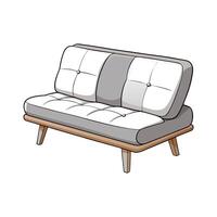 Stylish cozy futon sofa with soft gray cover vector