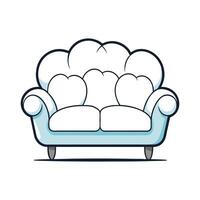 Creative sofa with cloud-like cushions design vector