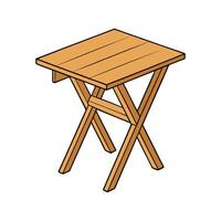 Wooden dining table with clean outline vector