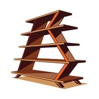 Creative bookshelf with zigzag design vector