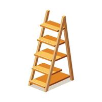 Compact four-tier ladder style bookshelf vector