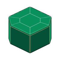 Hexagonal ottoman with clean strokes vector