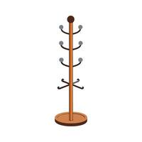 Chic tall coat rack featuring multiple hooks vector