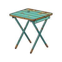 Stylish small folding dining table with rustic details vector