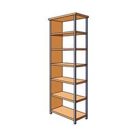 Stylish tall bookcase with narrow design vector