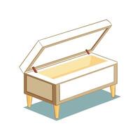 Stylish storage bench with a hinged lid vector