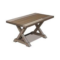 Stylish farmhouse dining table with thick design vector
