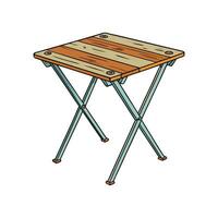 Small folding dining table with rustic charm vector