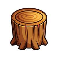 Chic log stool featuring natural bark texture vector