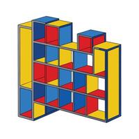 Chic modular bookshelf with open cubbies vector
