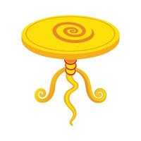 Creative whimsical round table with spiral design vector