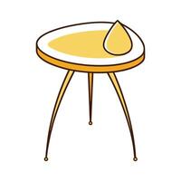 Whimsical side table with teardrop-shaped top vector