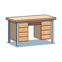 Office desk with dual tier design vector