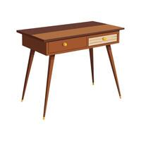 Chic walnut writing desk featuring slim drawer vector