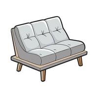 Chic futon sofa featuring a soft gray cushion vector