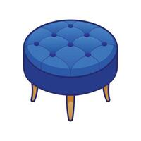Stylish tufted details circular ottoman design vector