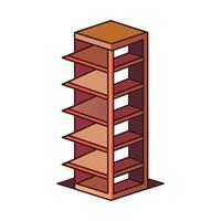 Tall slim bookshelf with zigzag pattern vector