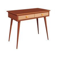 Stylish writing desk with walnut and slim drawer vector
