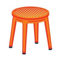 Stackable plastic stool with perforated seat vector