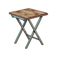 Creative rustic charm small folding dining table vector