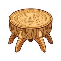 Stylish whimsical coffee table in tree trunk shape vector