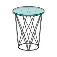 Geometric design glass side table concept vector